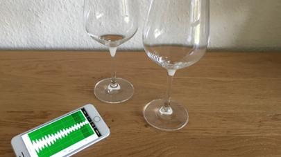 Experiment Schwebung Weingläser Smartphone Messung